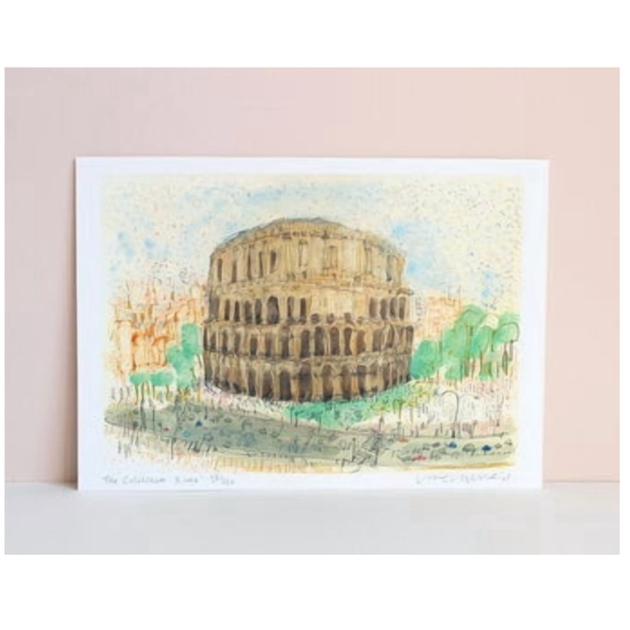 Colosseum Rome Art Italy Watercolour Signed Limited Edition Architecture Italy Rome Painting The Colosseum Italian Landmark Drawing Print Poster