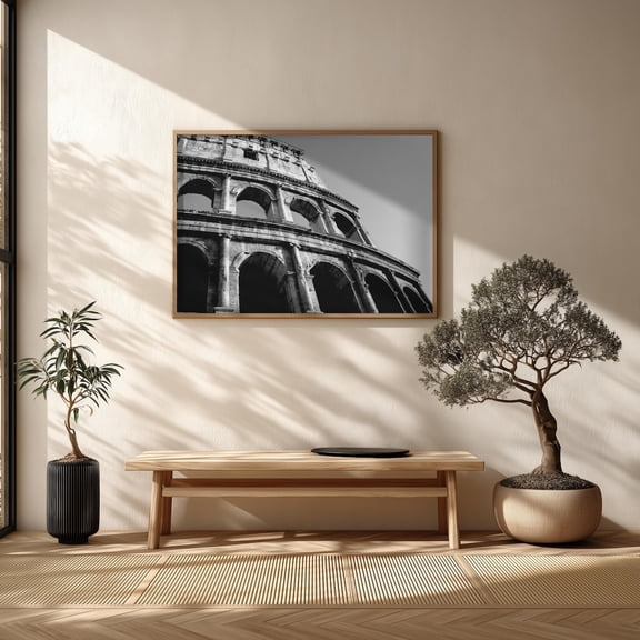 Colosseum Rome Black & White Rome Photography Wall Art Rome Italy Landmark Architecture 10X8 14X11 16X12 20X16 Unframed Paper Print