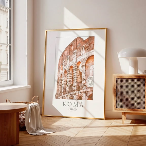 Colosseum Rome Giclee Travel Poster Italian Decor Print Home Decor Office Wall Art