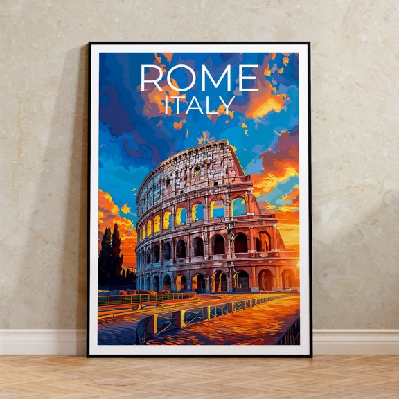 Colosseum Rome Historic Italy Wall Art Decor Unframed Paper Print