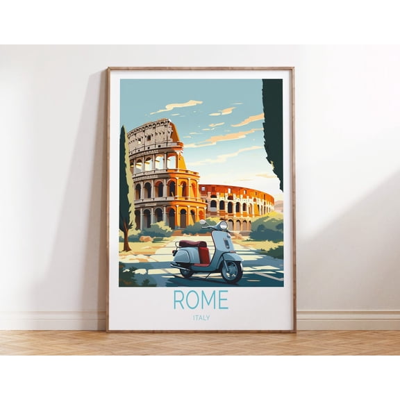 Colosseum Rome Italy City Birthday Home Decor Wall Art, Unframed Paper Print Size 8x12