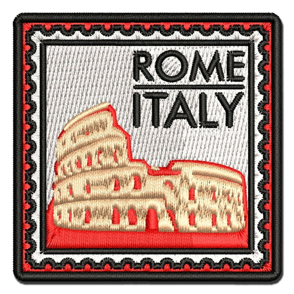 Colosseum Rome Italy Travel Landmark Applique Multi-Color Embroidered Iron-On Patch - 2.5 Inch Small