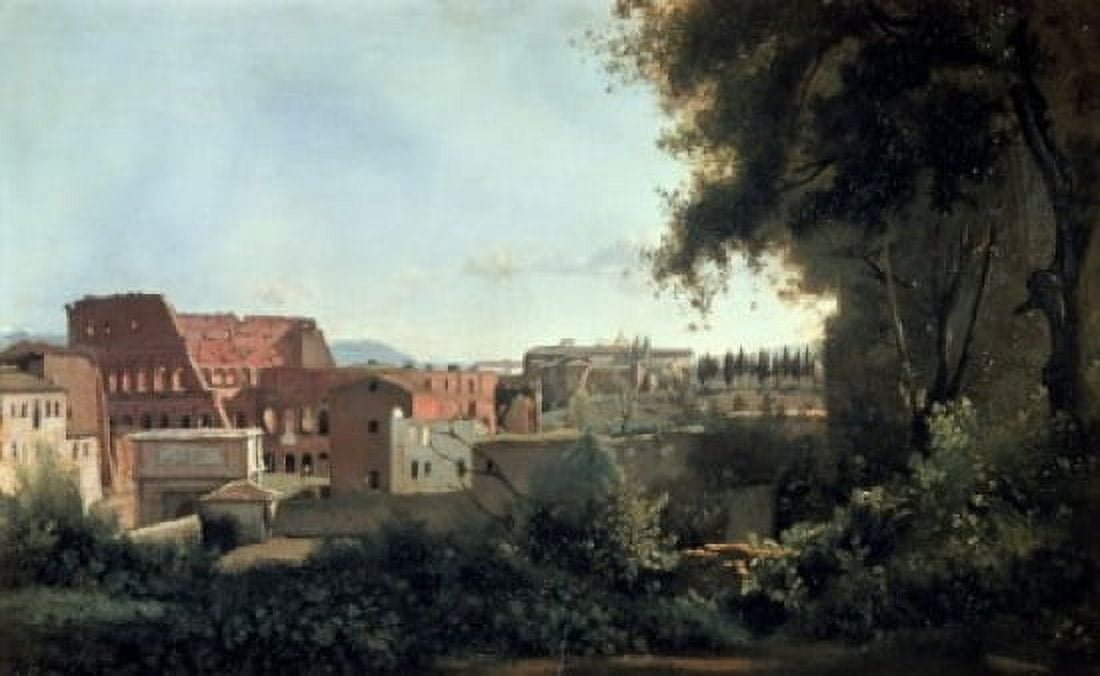 Colosseum Seen Through the Farnese Gardens 1826 Jean-Baptiste-Camille Corot (1796-1875  French) Oil on canvas Musee du Louvre Paris France Canvas Art - Jean Baptiste Camille (18 x 24)