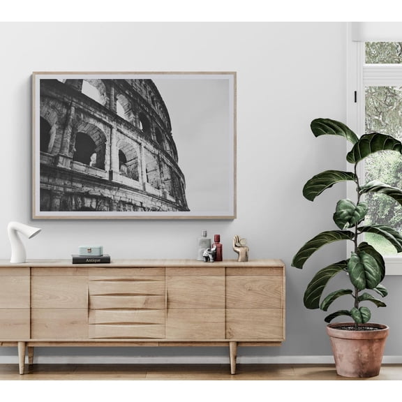 Colosseum Wall Art Black White Rome Home Decor Unframed Paper Print