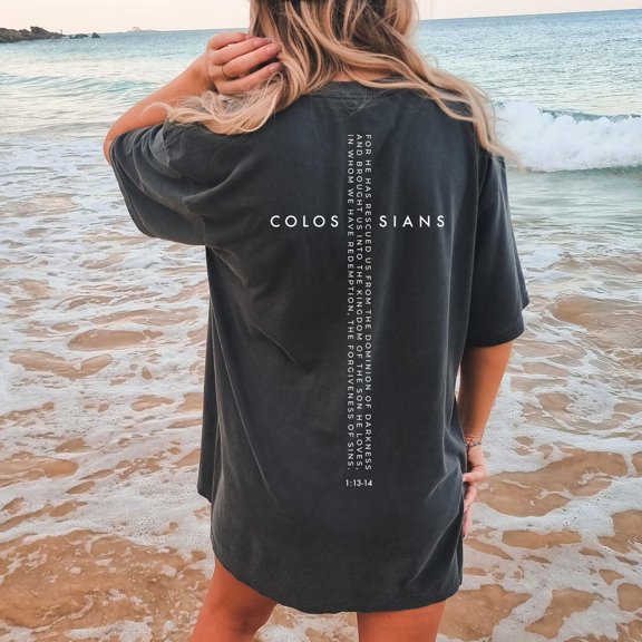 Colossians 1:13-14 Shirt Rescued From Darkness Forgiveness Cross Shirt Redemption Christian Bible Verse Faith Shirt T-Shirt