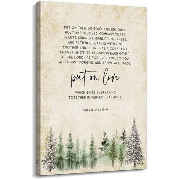 Colossians 3 12-14 Bible Quotes Wall Decor Bible Verse Poster Landscape Picture for Bedroom Print Canvas Decoration Painting Art Home