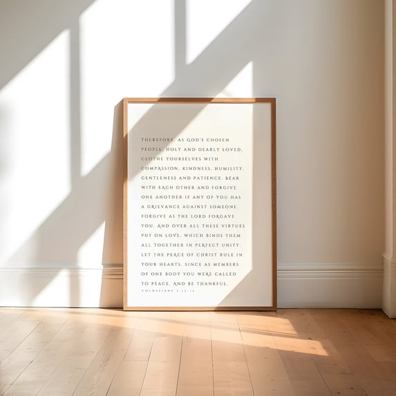 Colossians 3:12-15 Wall Art Print, Gods Chosen People, Cloth Yourselves ...