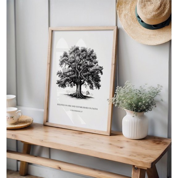 Colossians Two Seven Scripture Christian Poster, Unframed Size 24x36