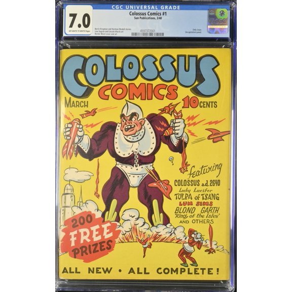 Colossus Comics (1940) #1 CGC FN/VF 7.0 Off White to White Comic Book