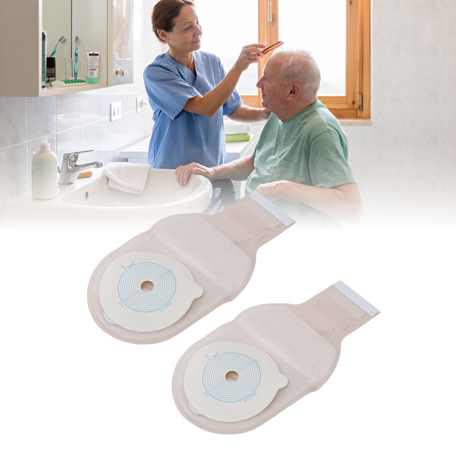 Colostomy Bag, Odor Removal Leak Prevention One Piece Ostomy Bags For