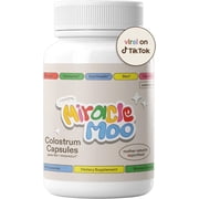 Miracle Moo Colostrum Supplement for Gut Health, Hair Growth, Beauty and Immune Support - Easy to Mix Grass Fed Bovine Powder - Highest IgG Plus ImmunoLin 30 Servings Capsules