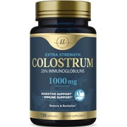 Bovine Colostrum Powder 1000mg Per Serving - with Immunoglobulins IgG for Immune Support, Energy & Gut Health Supplement, SP Colostrum Powder Pills, Gluten Free, Bottled in USA - 120 Capsules