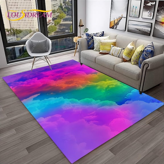 Colour 3D n Vision HD Carpet Rug for Home Living Room Bedroom Sofa Doormat r kids Area Rug Non-slip Floor Mat