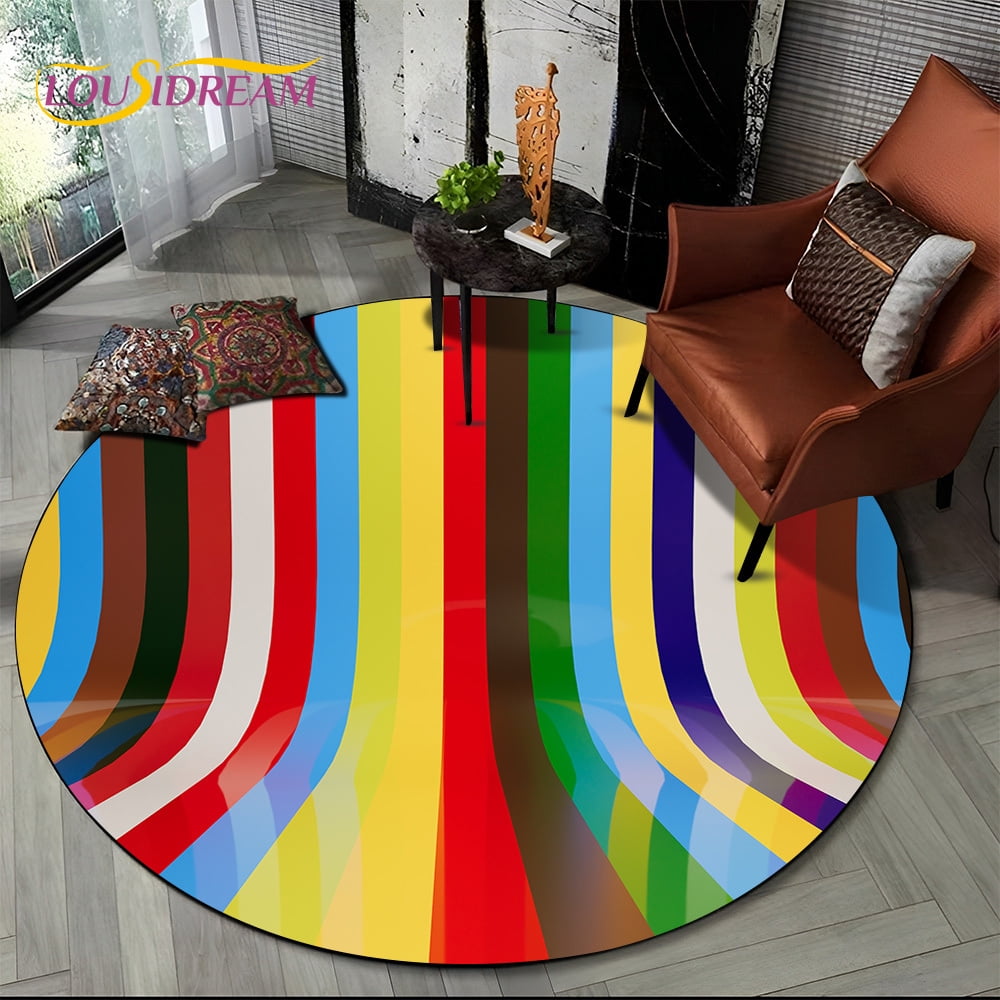 Colour 3D n Vision HD Cartoon Round Area Rug Carpet Rug for Living Room ...