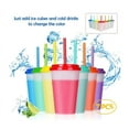 thumbnail image 1 of Colour Changing Cups Plastic Cup - 7 Packs Reusable BPA Free Party Tumblers with Splash Proof Lids Straws - Plastic Ice Coffee Mugs Cold Drinks Travel Cup 12oz Tumbler for Kids Adults, 1 of 8