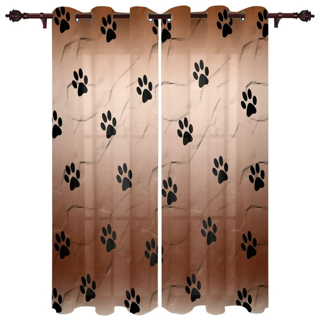 Colour Dog Paw Print Window Curtains Curtains for Living Room Decorative Items Living Room