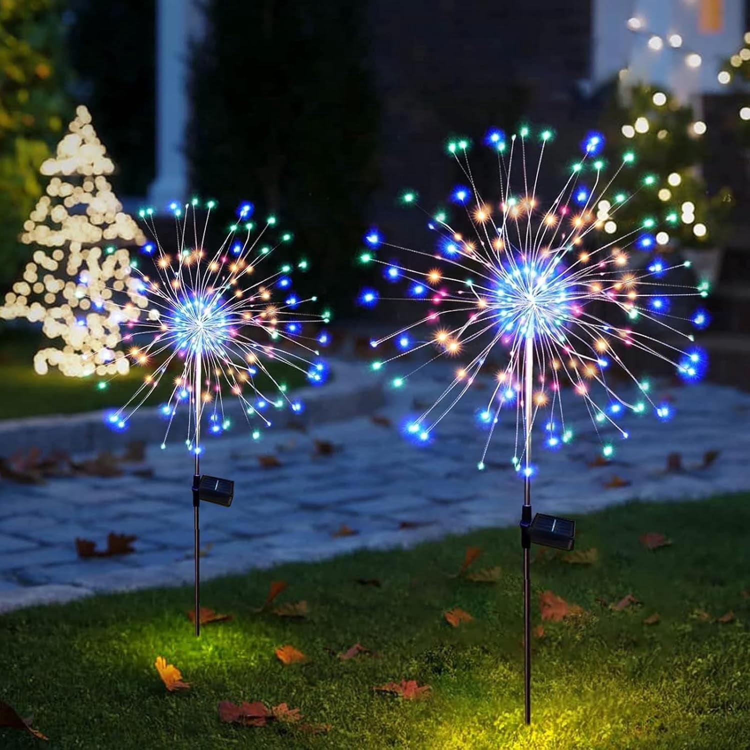 Sparklers Fireworks 150LED Solar Firework Lights Fairy Outdoor Garden ...