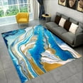 Colour Gold Nordic Marble Splendid 3D Area Rug Carpet for Home Living