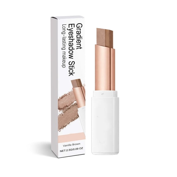 Colour Gradient Two-Tone Eyeshadow Pen,Long-Lasting Glitter Pearl Cream Stick,Easy Blendable for Natural Eye Makeup