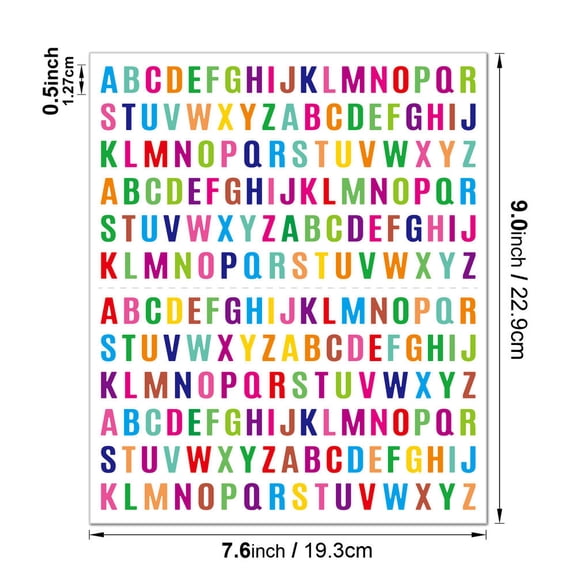 Colour Letter Sticker Handbook 0.5-inch Waterproof Storage Can Item Identification Envelope Plan Decorative Children Letter Sticker