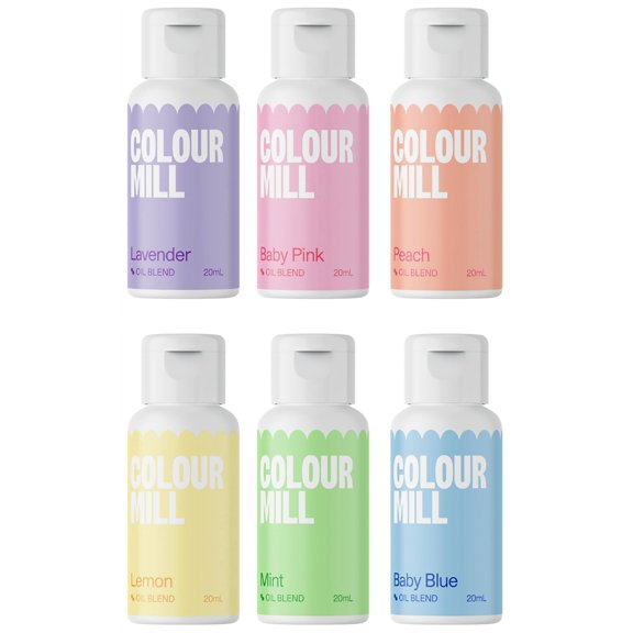 Colour Mill Oil Based Food Coloring Pastel Pack Easter Set 120 mL Vegan Food Dye Oil Blend Liquid Food Coloring Drops for Buttercream Fondant Cake Icing Color