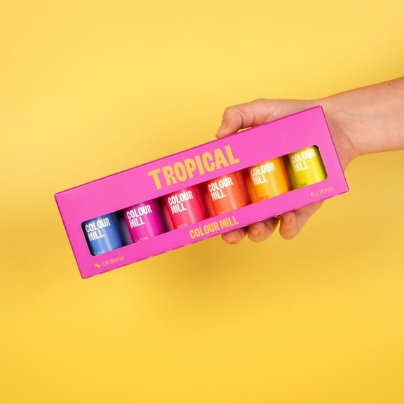 Colour Mill Oil-Based Food Coloring, 20 Milliliters Each of 6 Colors: Coral, Fuchsia, Kiwi, Mango, Melon and Cobalt