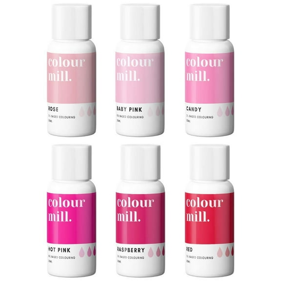 Colour Mill Oil-Based Food Coloring, Baby Pink, 20ml, 6 Pack