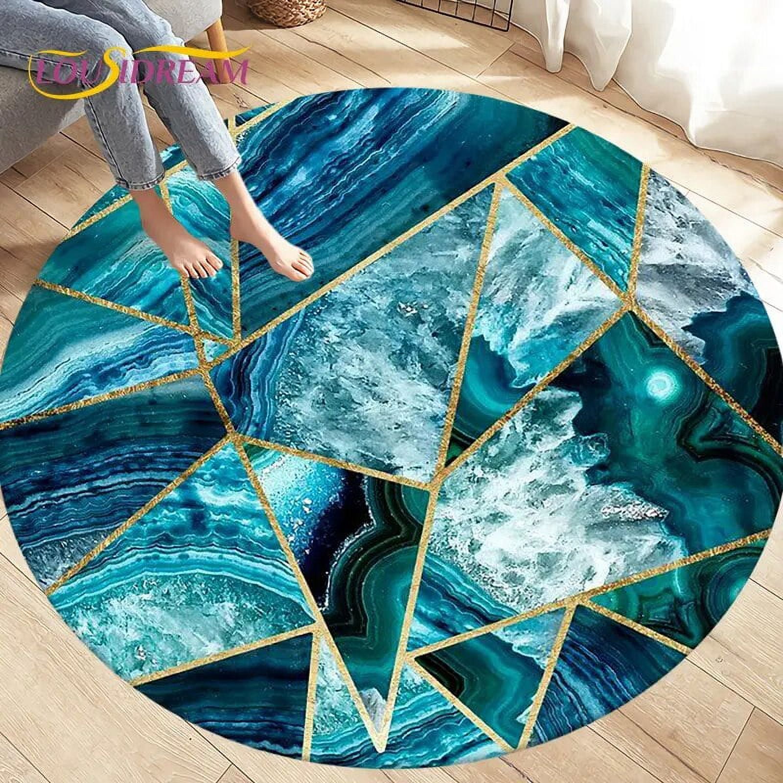 Gold Marble Round Rug main image 1