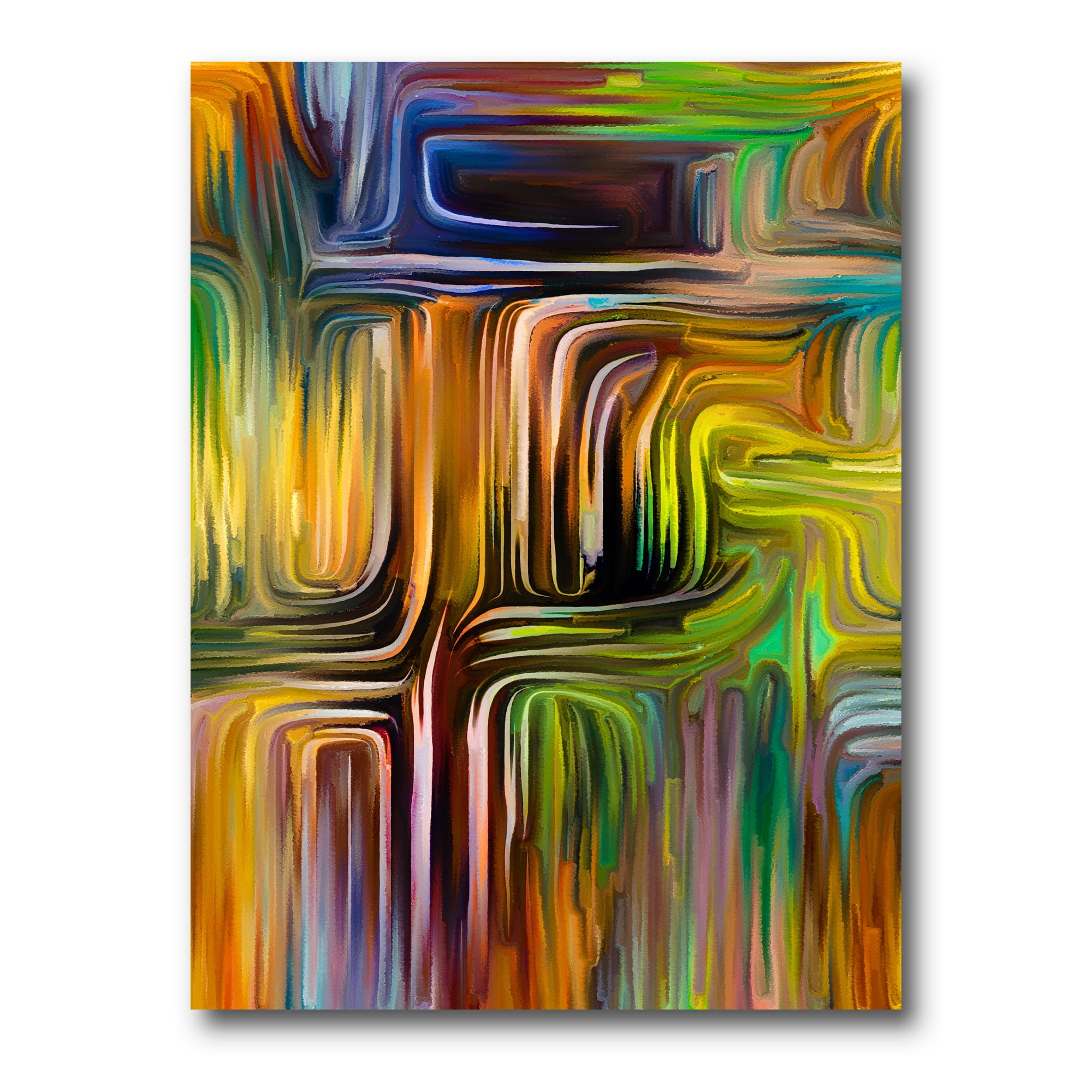Colour Spiral Fusion I 16 in x 32 in Painting Canvas Art Print, by Designart