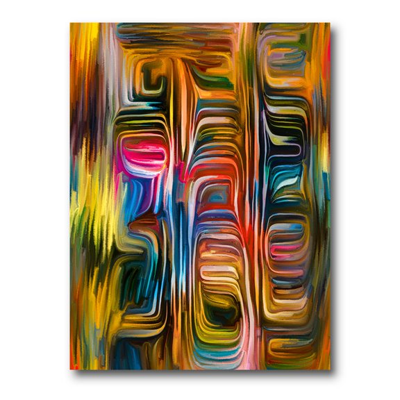 Colour Spiral Fusion II 8 in x 12 in Painting Canvas Art Print, by Designart