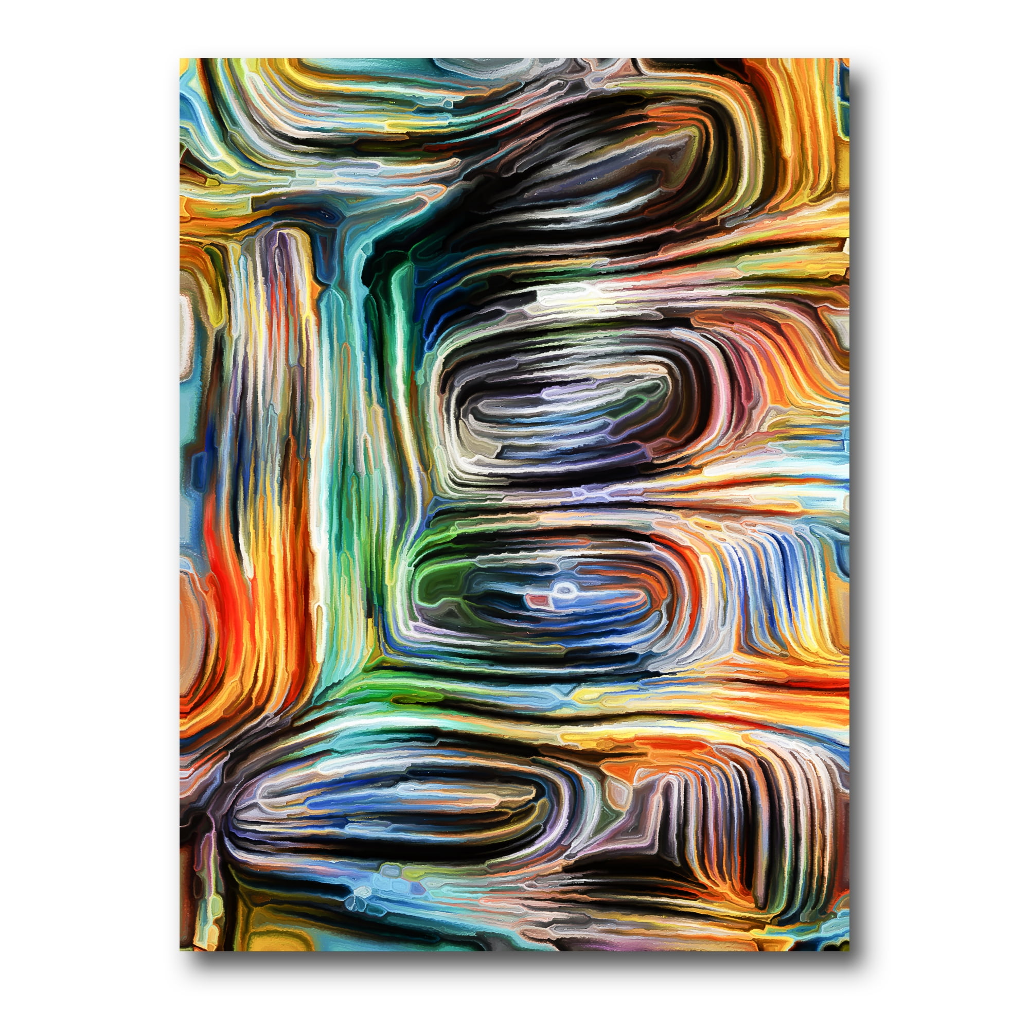 Colour Spiral Fusion VII 8 in x 12 in Painting Canvas Art Print, by Designart