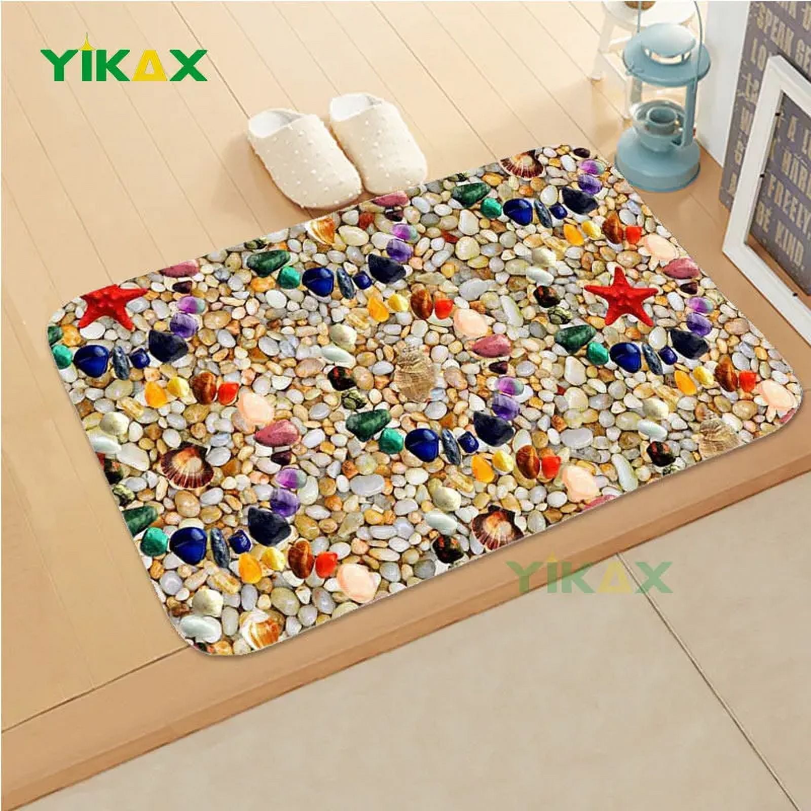 Colour Stone Pattern Bedroom Carpet AntiSlip Coral Velvet Soft Rug