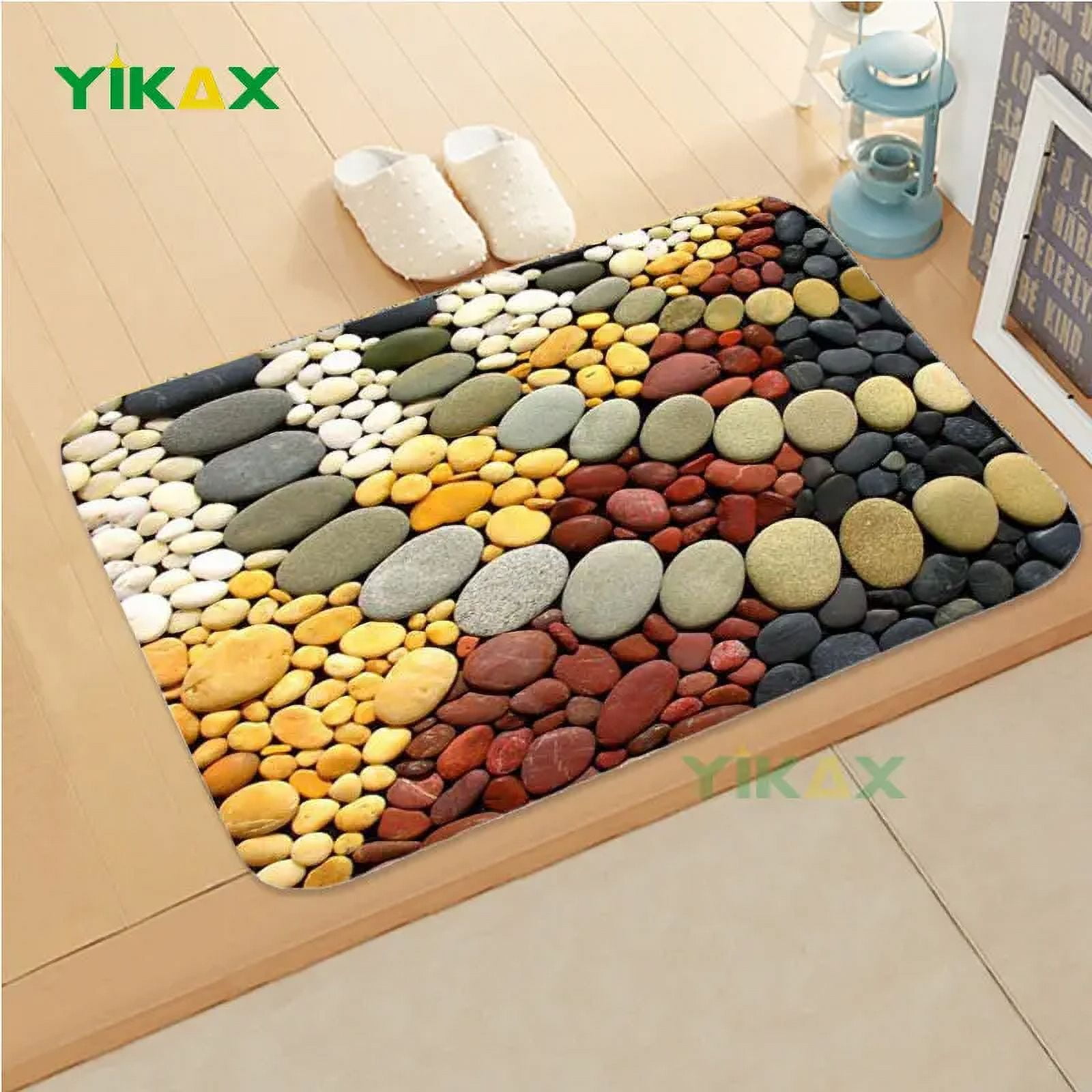 Colour Stone Pattern Bedroom Carpet AntiSlip Coral Velvet Soft Rug