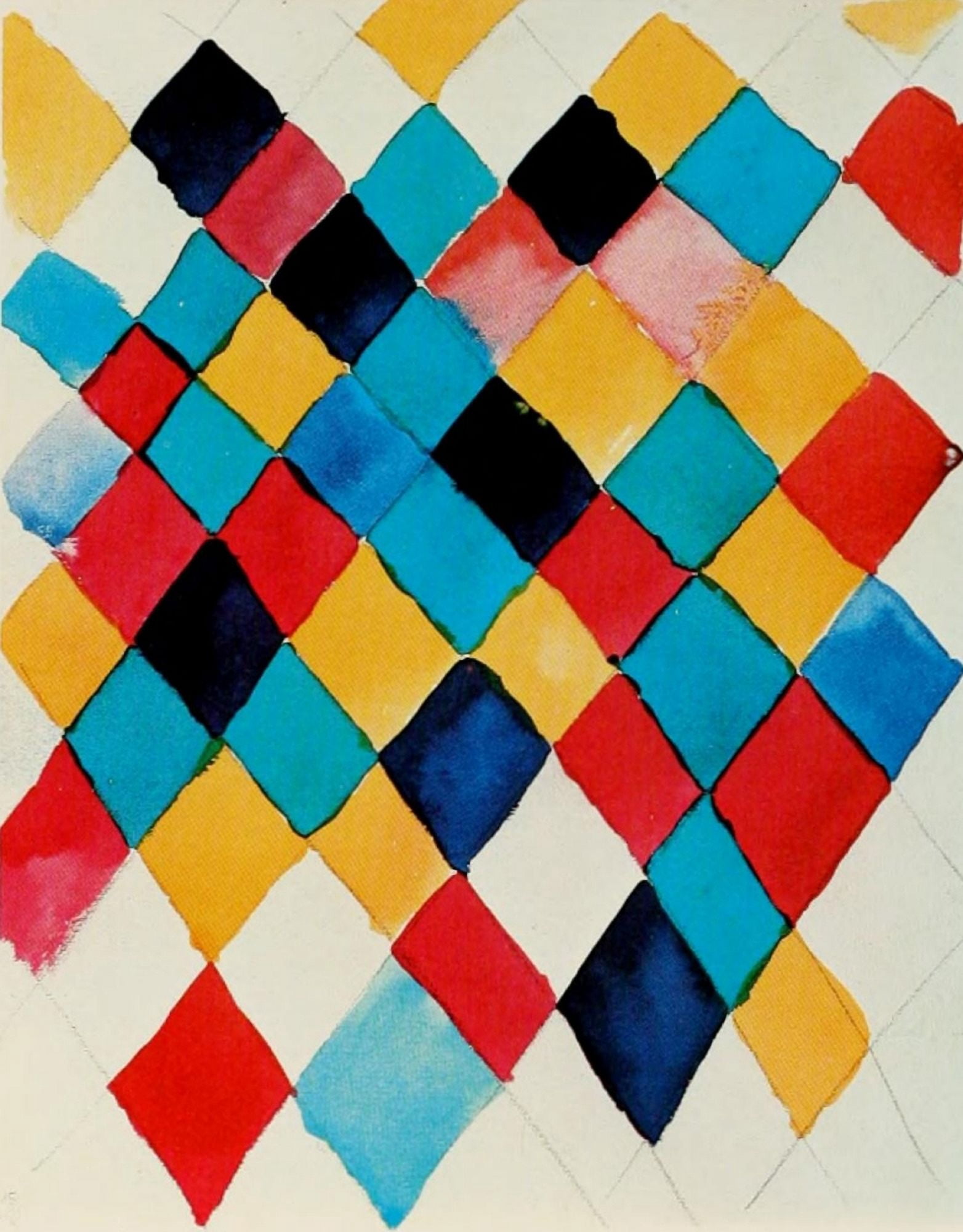 Colour Study with Lozenges c1913 Canvas Art - Wassily Kandinsky (18 x 24)