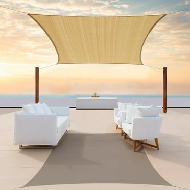 Colour Tree 6’ x 21’ Sand Rectangle Shade Sail, UV Block and Air & Water Permeable