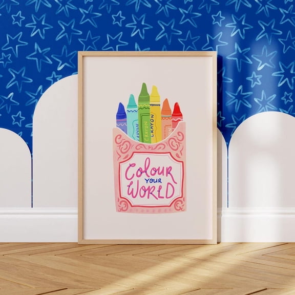 Colour Your World Crayons Wall Decor, Unframed Canvas 8x10in