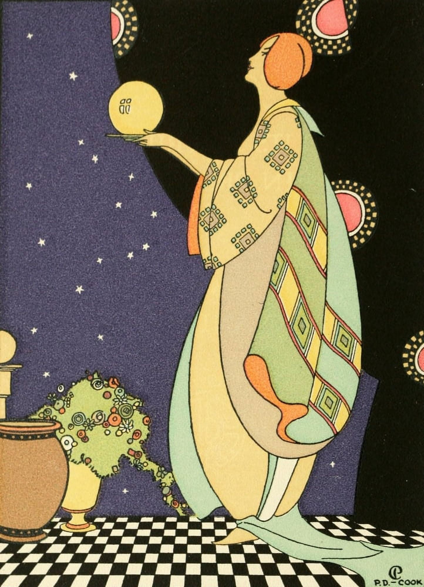 Colour and its Distribution in Printing 1916 Art Deco woman Canvas Art - PD Cook (18 x 24)