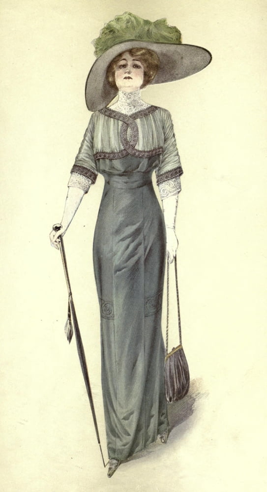 Colour in the Home 1911 Woman in hat Canvas Art - Unknown (18 x 24)