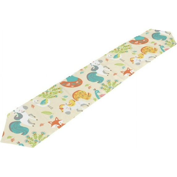 ColourLife Table Runner Animal Pattern Washable Table Cloth Runner for Holiday Home Wedding Table Top Decoration 13x70 Inches