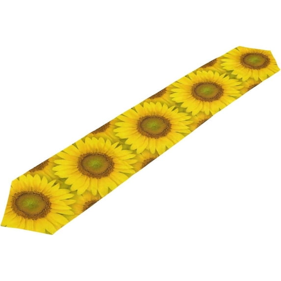 ColourLife Table Runner Yellow Sunflower Pattern Washable Table Cloth Runner for Holiday Home Wedding Table Top Decoration 13x70 Inches
