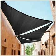 ColourTree 10 x 17 x 19.7 Black Right Triangle Sun Shade Sail Canopy Mesh Fabric UV Block & Water Air Permeable - Commercial Heavy Duty - 190 GSM - Custom Make