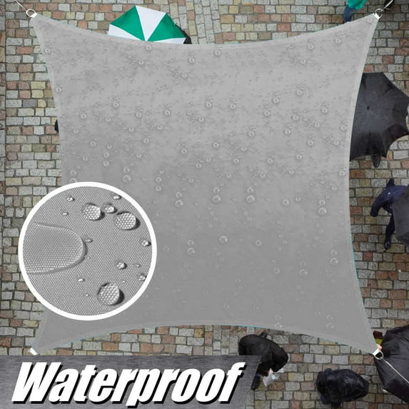 ColourTree 11' x 13' Custom Size Grey Rectangle Waterproof Sun Shade Sail Canopy Awning Shelter, 95% UV Blockage UV & Water Resistant, Outdoor Patio Garden Carport (We Make Custom Size)