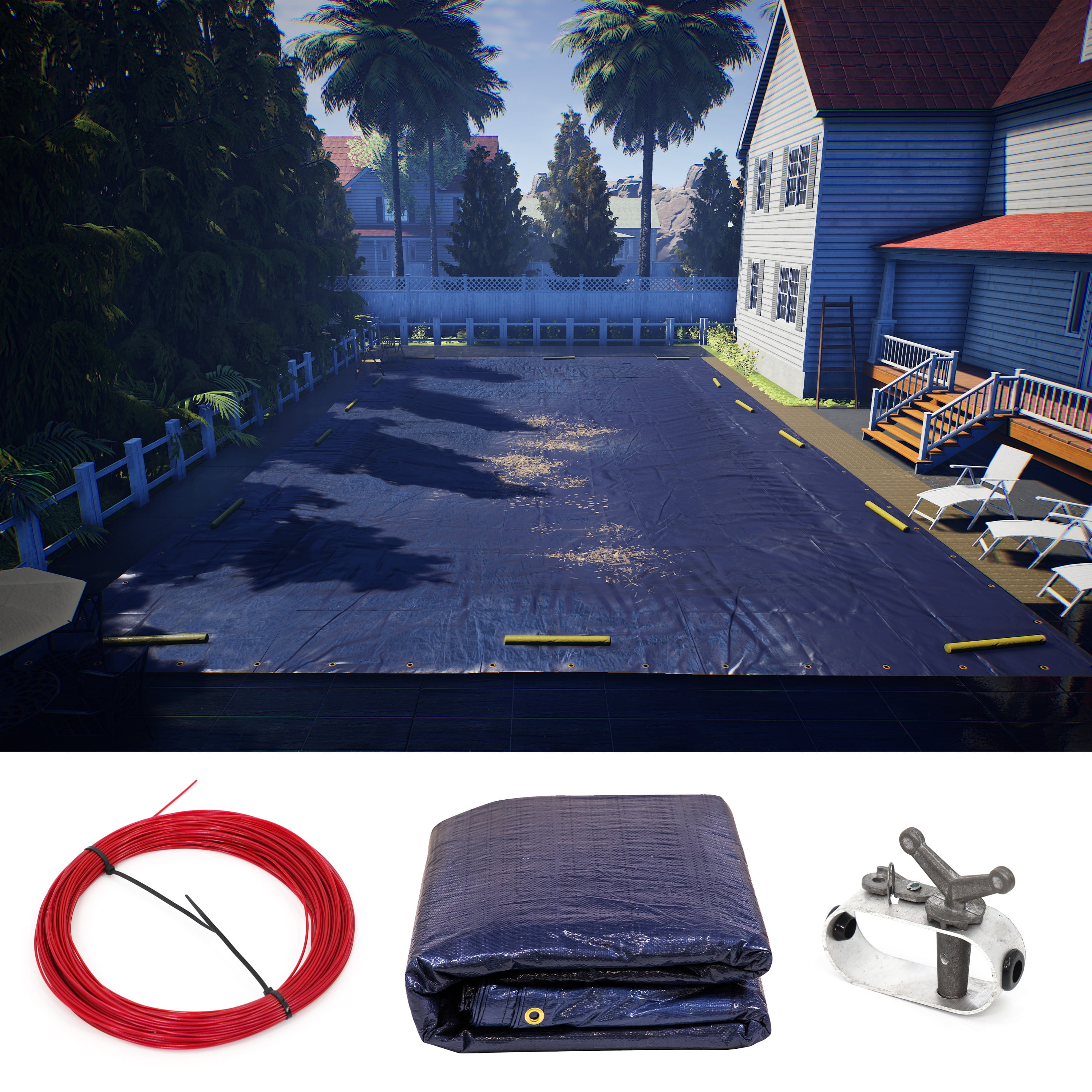 ColourTree 11’ x 15' Rectangle Winter Swimming Pool Cover Waterproof Tarps for Above Ground and