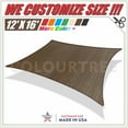 thumbnail image 1 of ColourTree 12' x 16' Brown Rectangle Sun Shade Sail Canopy - Commercial Standard Heavy Duty - 190 GSM - 3 Years Warranty, 1 of 6