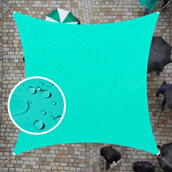 ColourTree 12' x 18' Custom Size Turquoise Rectangle Waterproof Sun Shade Sail Canopy Awning Shelter, 95% UV Blockage UV & Water Resistant, Outdoor Patio Garden Carport (We Make Custom Size)