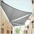thumbnail image 1 of ColourTree 13' x 13' x 13' Gray Triangle Sun Shade Sail Canopy Mesh Fabric UV Block & Water Air Permeable - Commercial Heavy Duty - 190 GSM - 3 Years Warranty - Custom Make, 1 of 8