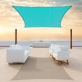 thumbnail image 1 of ColourTree 14' x 16' Turquoise Rectangle Sun Shade Sail Canopy Mesh Fabric UV Block Air & Water Permeable - Commercial Heavy Duty - 190 GSM - 3 Years Warranty ( We Make Custom Size ), 1 of 8