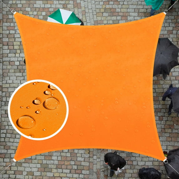 ColourTree 14' x 19' Custom Size Orange Rectangle Waterproof Sun Shade Sail Canopy Awning Shelter, 95% UV Blockage UV & Water Resistant, Outdoor Patio Garden Carport (We Make Custom Size)