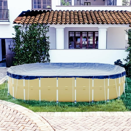 ColourTree 15' x 30' Oval Winter Swimming Pool Cover Tarps Tarpsco Safety, Waterproof ( Cover Size: 19'x34’ / 4 ft .Overlap)