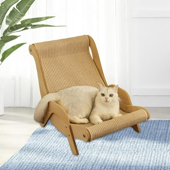 ColourTree 16.5" L x 23.6" W x 17.5" H Cat Scratcher Cat Lounger with Sisal Scratcher Cat Sisal Lounge Chair Sisal Cat Chair Sturdy Rocking Chair Cat Scratch Chair for Balcony and Garden